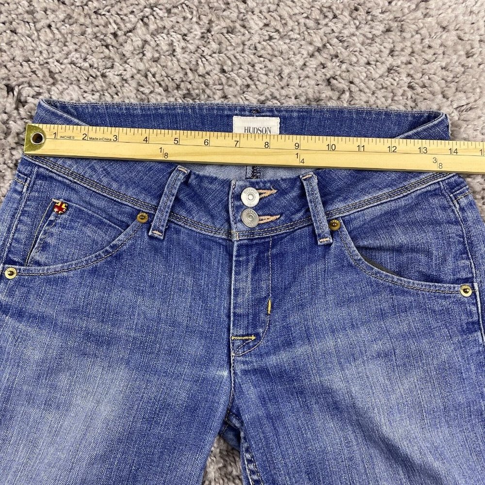 Hudson Collin Flap Skinny Jeans Women's 25 Low Rise Medium Wash Denim 2-Button - Picture 12 of 16